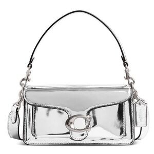Coach Metallic Silver Shoulder Bag 20 tabby